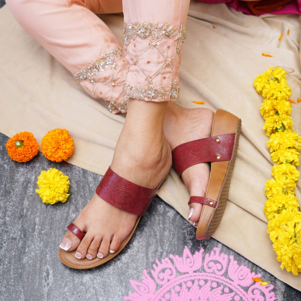 Yasmin Kolhapuri Comfort Low Heel Platforms.