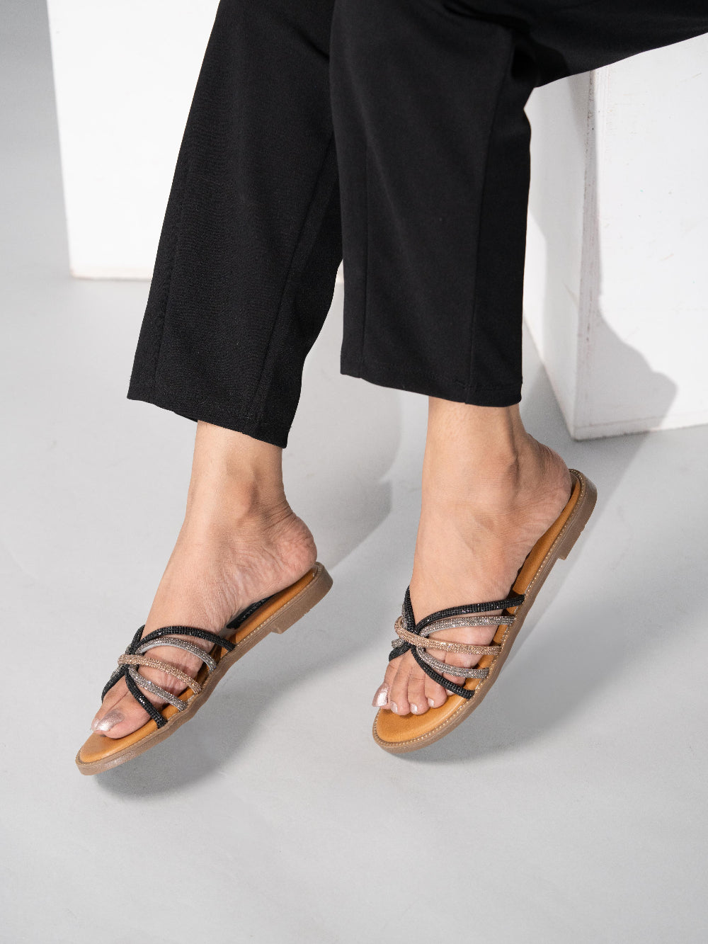 Glitter Loop Comfort Flats