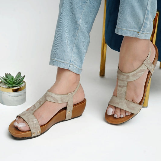 women footwear beige low platform comfort heels of 1.5inch  with an elegant style. Perfect for office or lunch dates