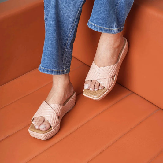 Casablanca Comfort Cross Strap Platform Sandals