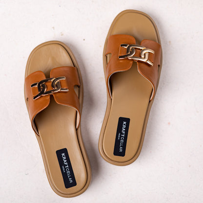 women comfort low heel platform of heels 1.5inch designed with an elegant buckle to elevate any look. Color tan and pink
